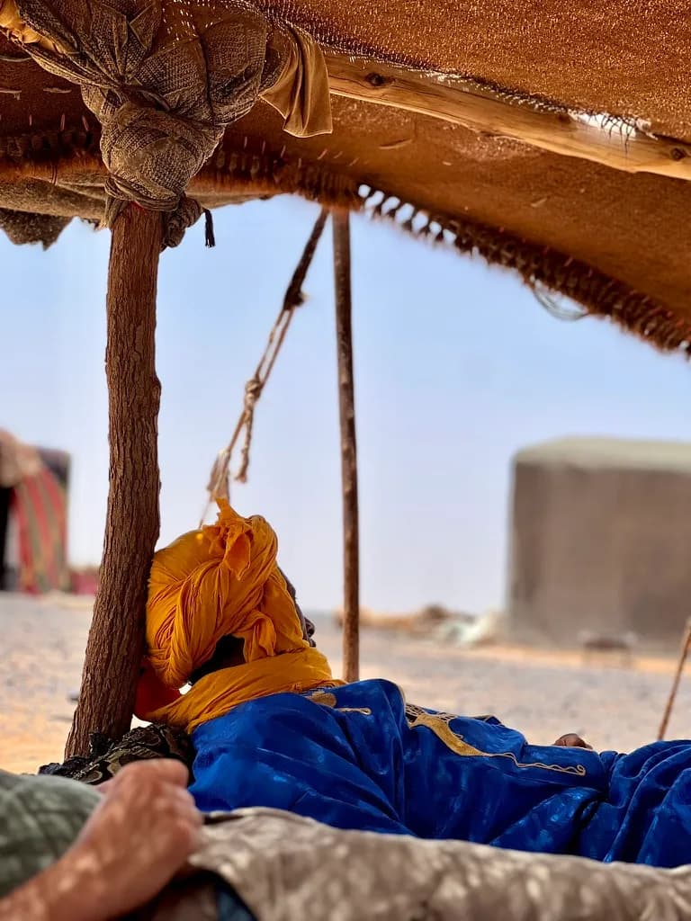 Desert camp under the stars near Merzouga